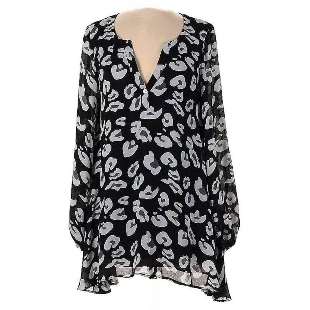 🖤 Show Me Your Mumu Jamie Tunic Black & Grey Animal Print – Size L